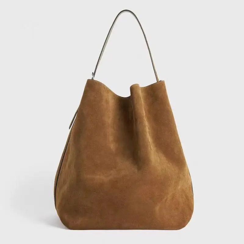 European and American retro suede frosted shoulder bag new commuting simple multifunctional large capacity portable shoulder bag